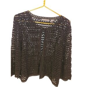 LIZ CLAIBORNE NEW YORK BOHO CHIC CROCHET MIXED STITCH CARDIGAN  Sz XXS  NEW $ 79